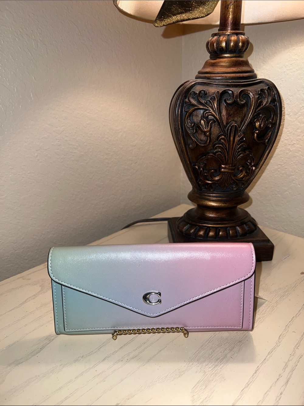 Coach Ombré Pastel Gradient Envelope Wallet - Pink, Blue, Mint